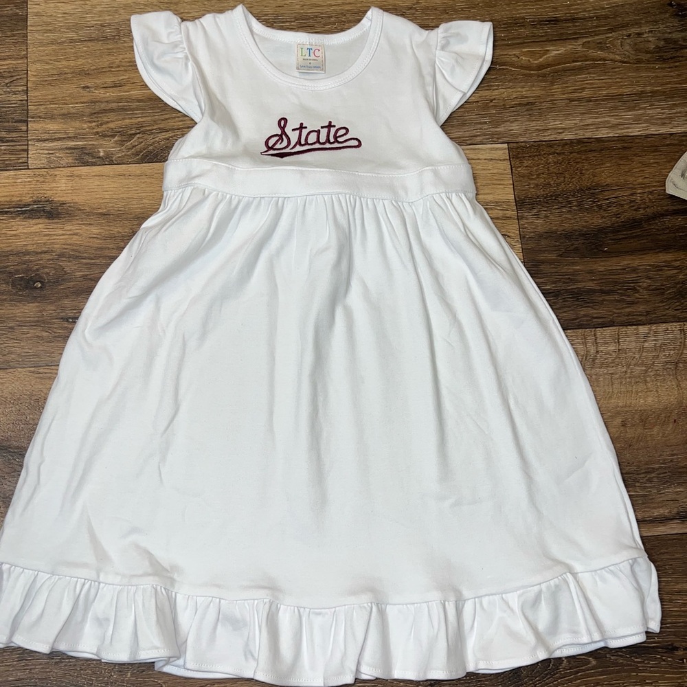 TC White Tee with Maroon Embroidery